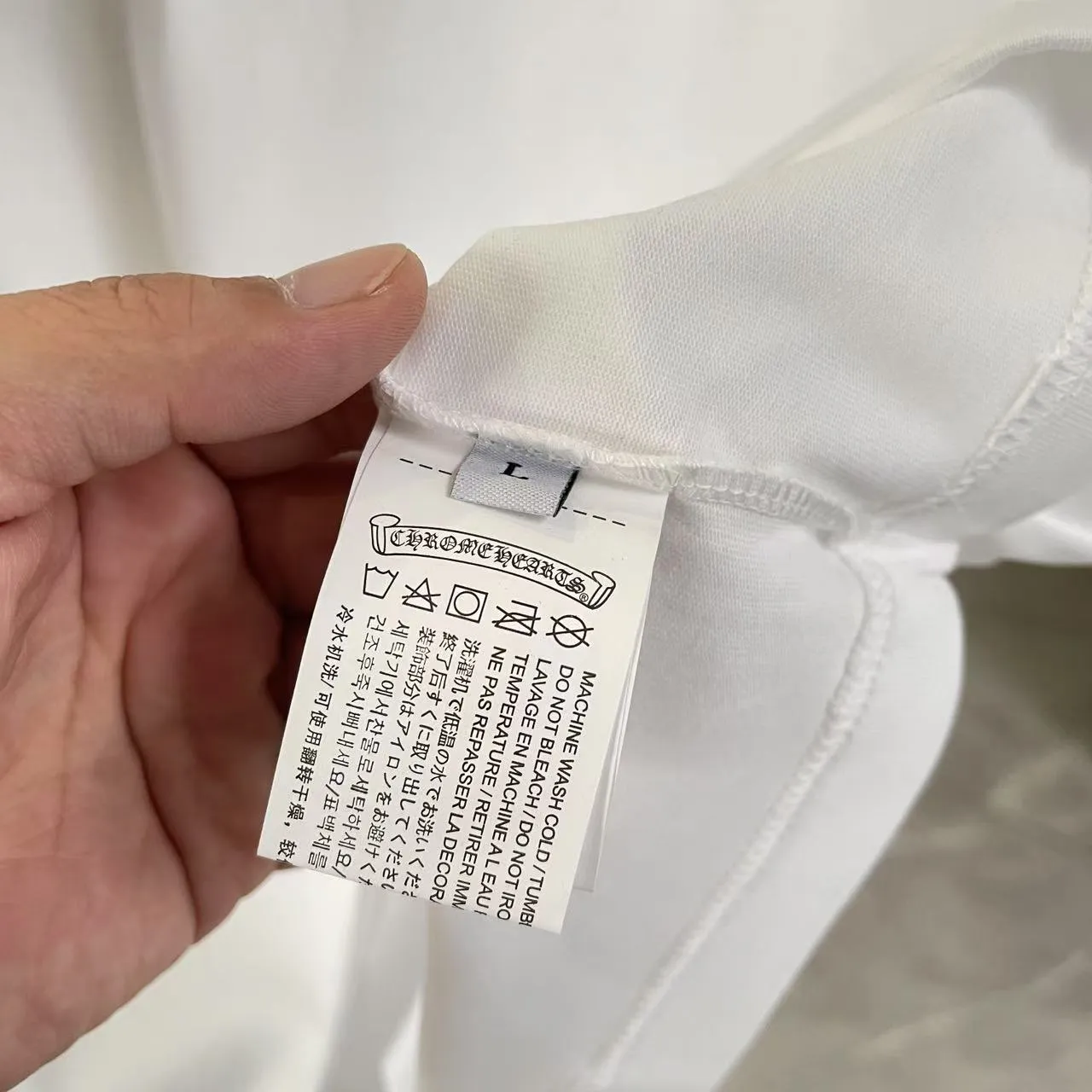 🅿️220 ch Cro* 2025 spring and summer new style Sanskrit horseshoe cross cross vacuum embroidery short-sleeved t-shirt custom fabric 300g same style for men and women Size: S M L XL XXL Five codes Color: black white